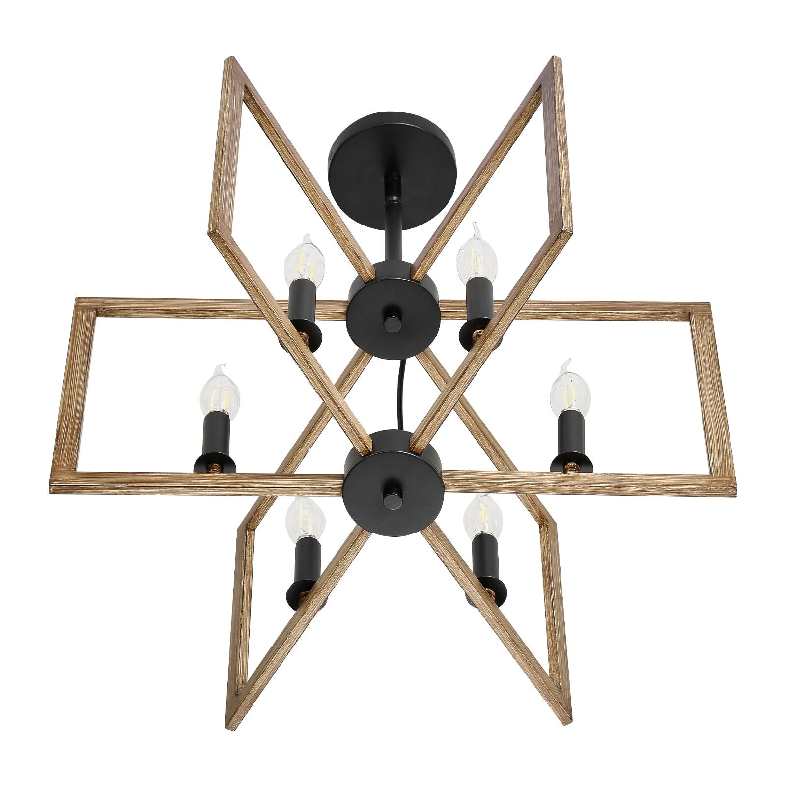 Six-Light Adjustable Farmhouse Metal Chandelier – product image 11