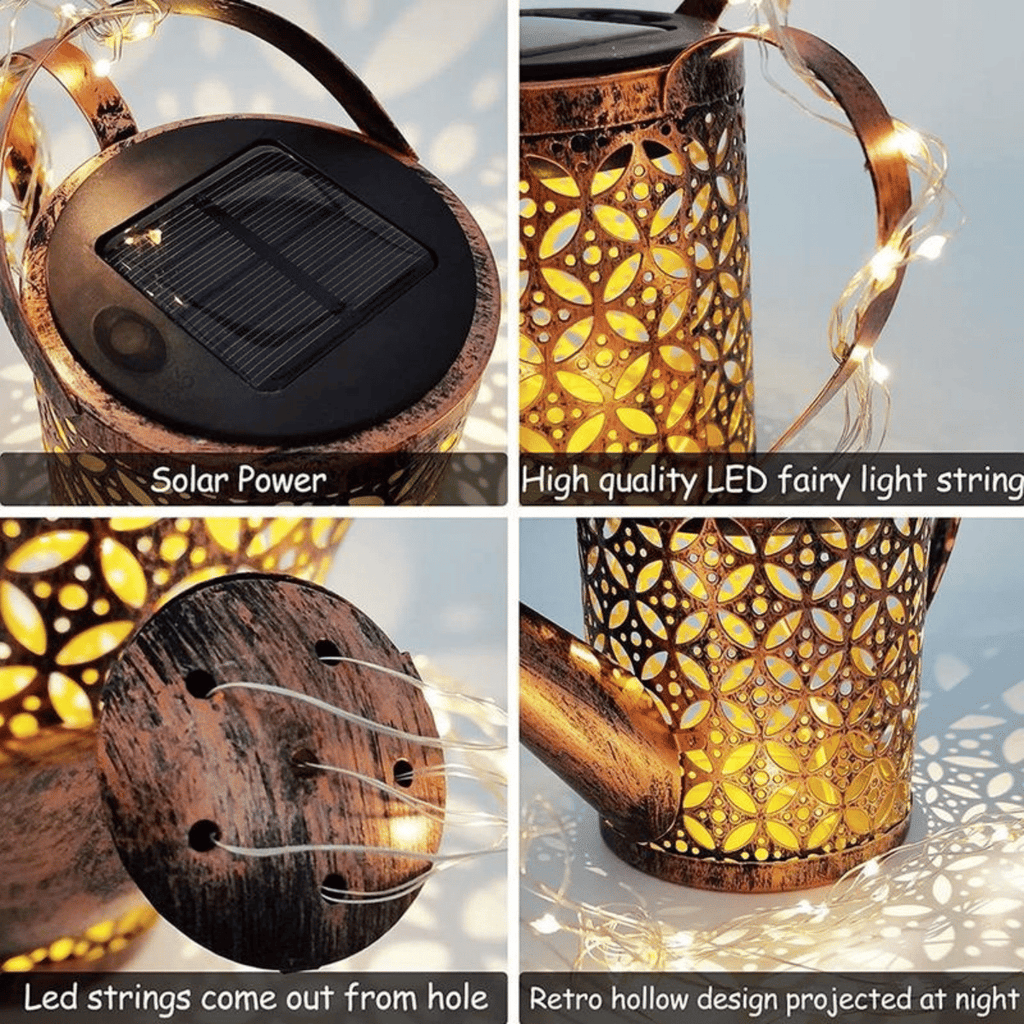 Watering Can Solar Garden Lantern with Hanging Hook – product image 18