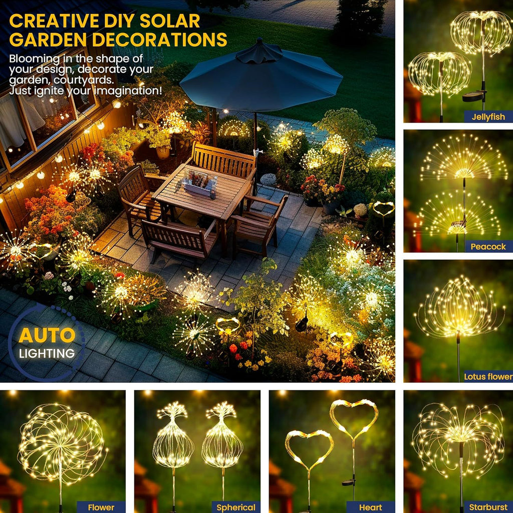 Warm White Solar Firework Garden Lights – 2 Pack – product image 4