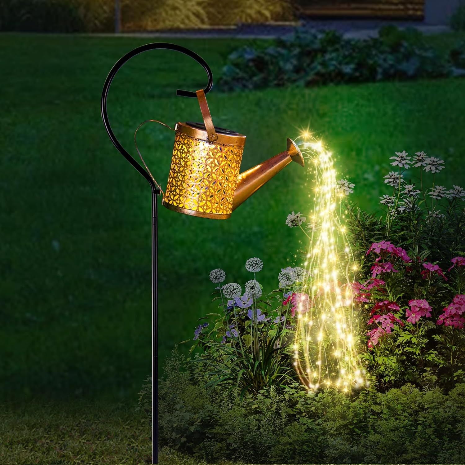 Watering Can Solar Garden Lantern with Hanging Hook – product image 3