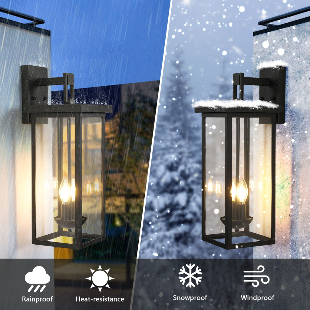22-Inch Dusk-to-Dawn Outdoor Wall Lanterns – 2 Pack – product image 4
