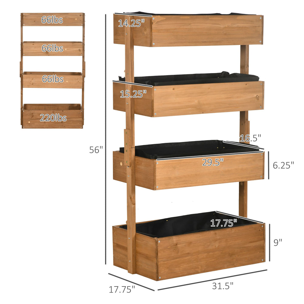 Four-Tier Vertical Wooden Raised Garden Bed – Orange – product image 3
