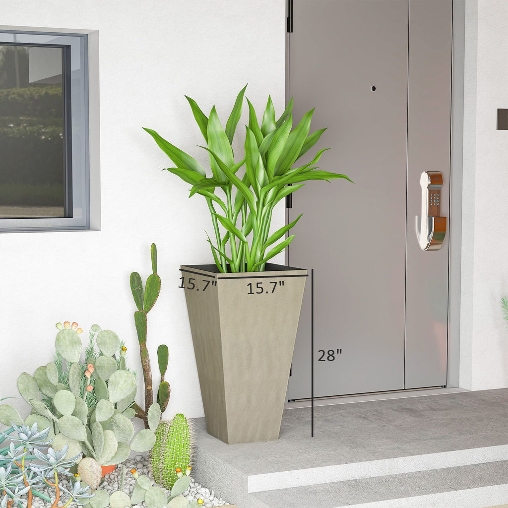 Tall Gray Planters with Drainage – Set of 3 – product image 3