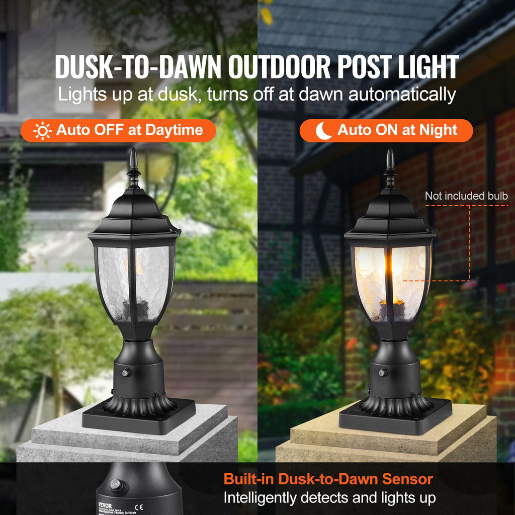 Dusk-to-Dawn Outdoor Post Lights with Pier Bases – 2 Pack – product image 2