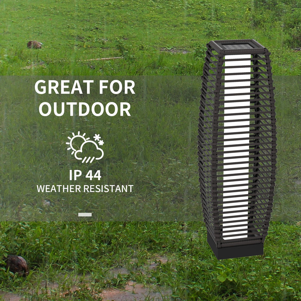 Gray Solar-Powered Rattan Outdoor Floor Lamp – product image 7