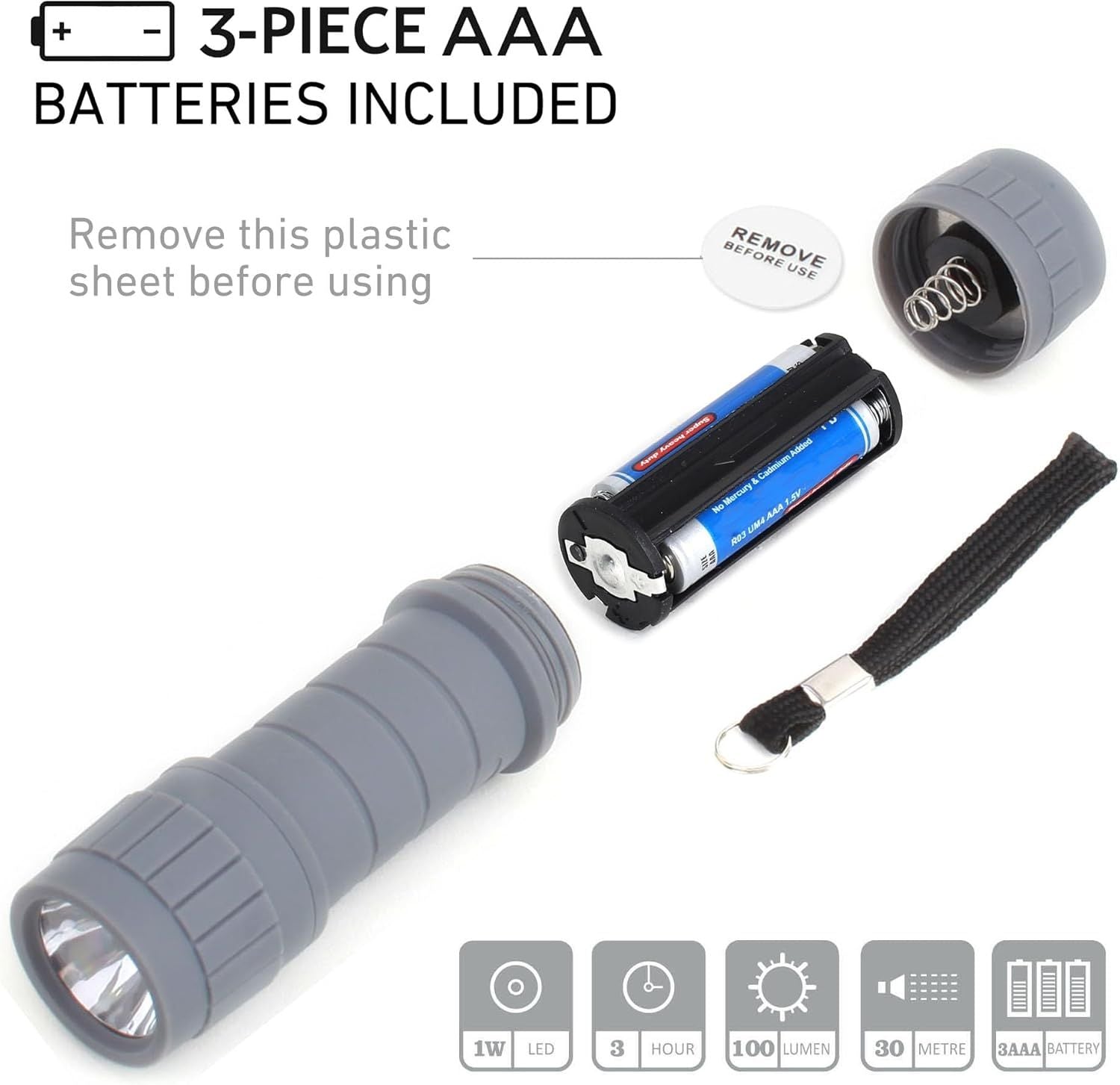 Compact LED Flashlights with Batteries – 6 Pack – product image 2