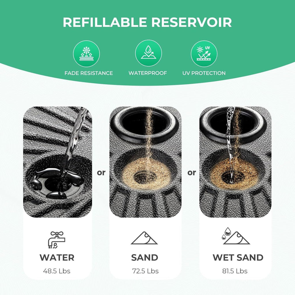 Water-Filled Patio Umbrella Base – Black – product image 2