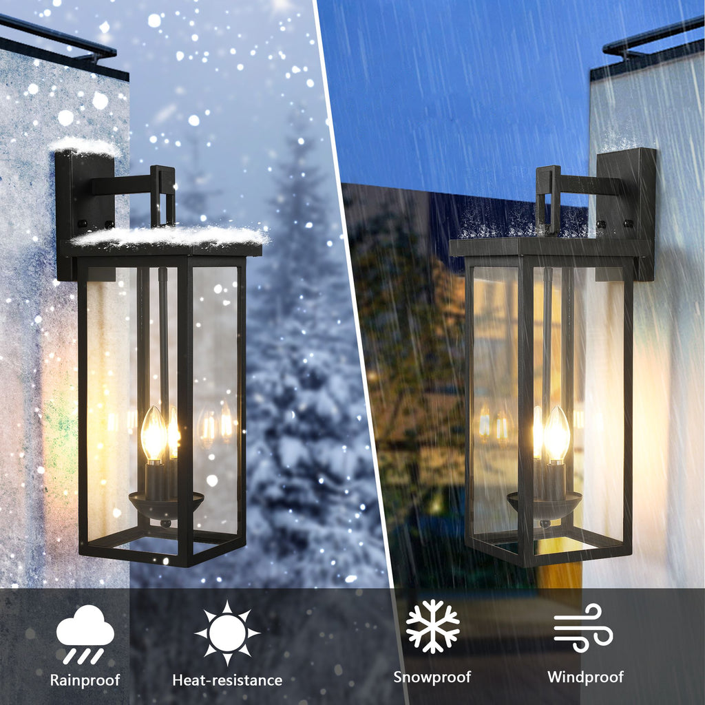 22-Inch Dusk-to-Dawn Outdoor Wall Lantern – Black – product image 5