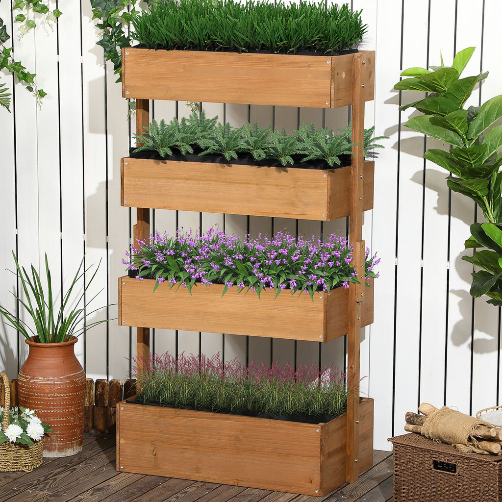 Four-Tier Vertical Wooden Raised Garden Bed – Orange – product image 10
