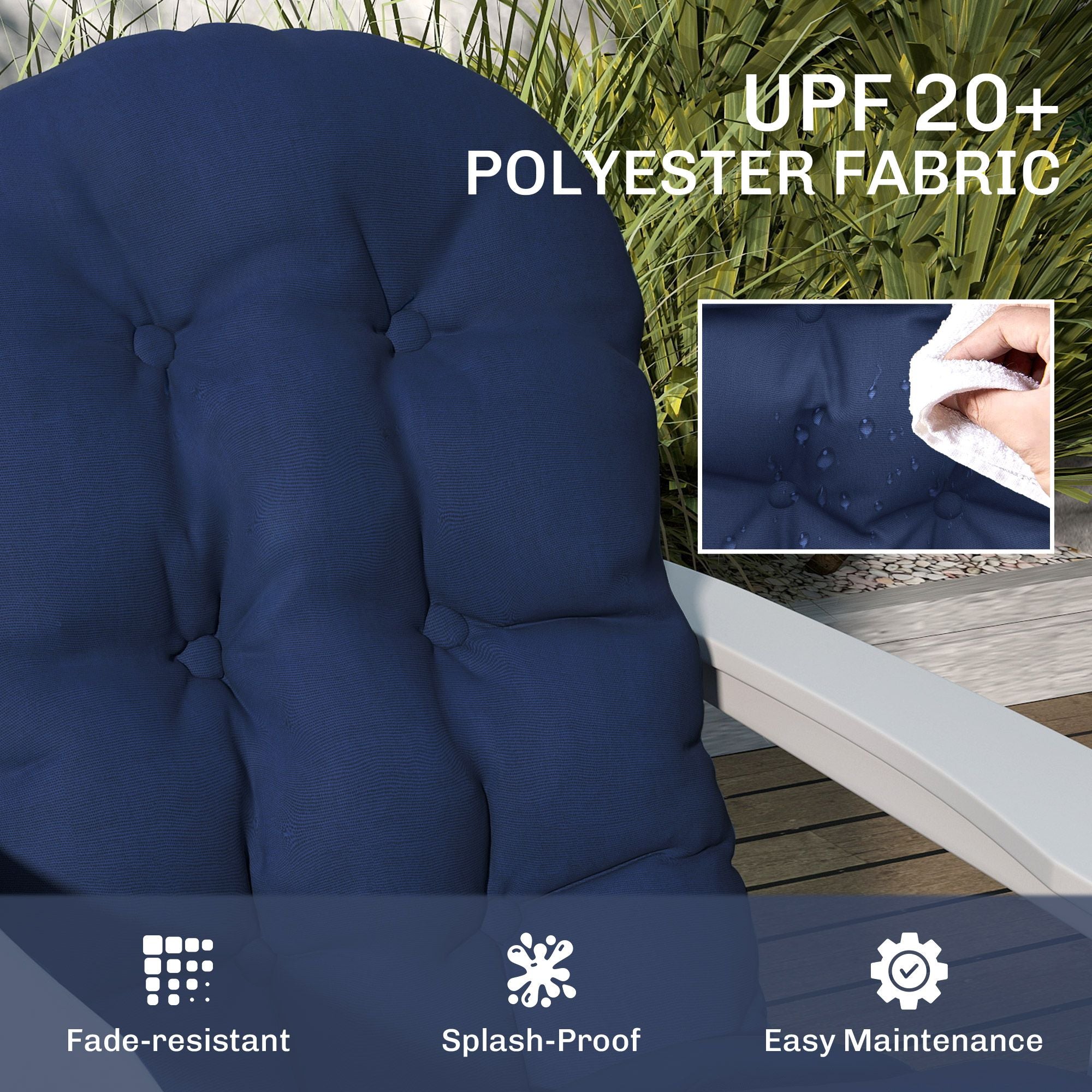Navy Adirondack Chair Cushions – Set of 2 – product image 5
