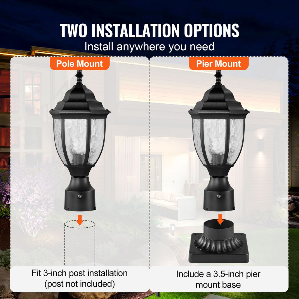 Dusk-to-Dawn Outdoor Post Lights with Pier Bases – 2 Pack – product image 5