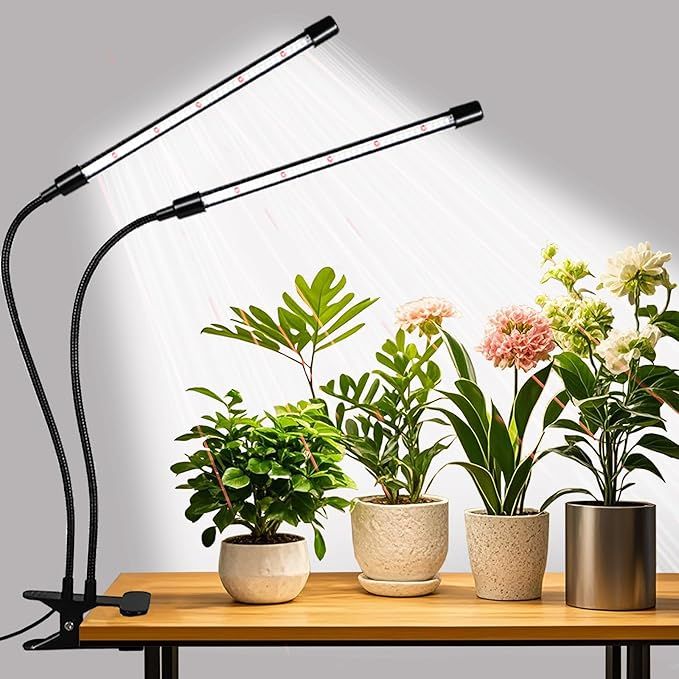 Dual-Head Full-Spectrum Clip-On LED Grow Light