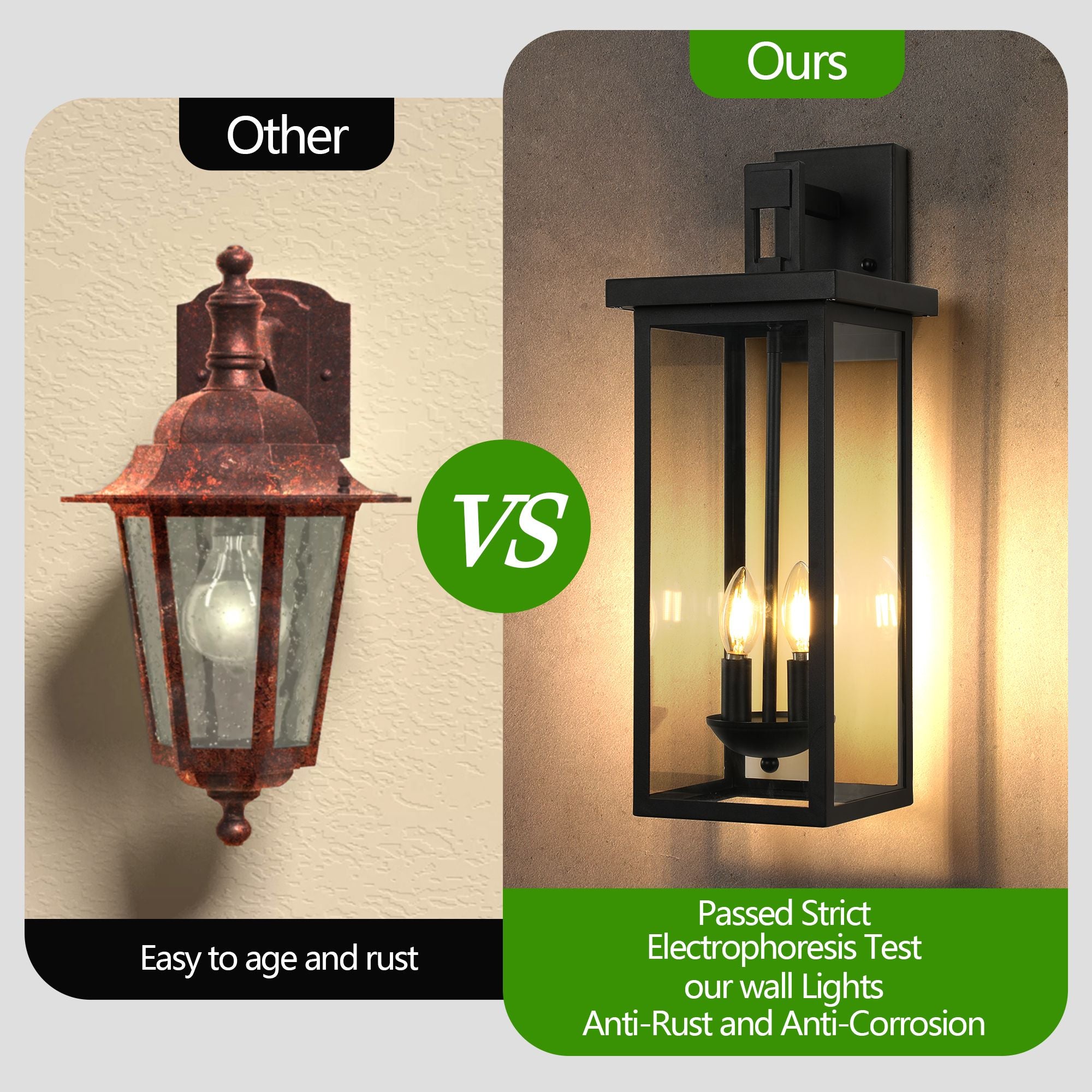 22-Inch Dusk-to-Dawn Outdoor Wall Lantern – Black – product image 7