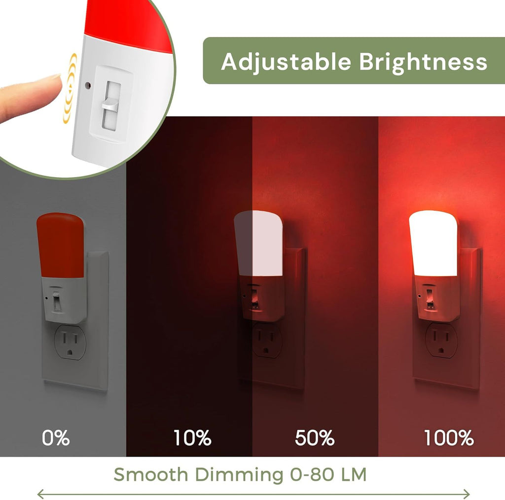 Dimmable Red Dusk-to-Dawn Night Lights – 2 Pack – product image 6