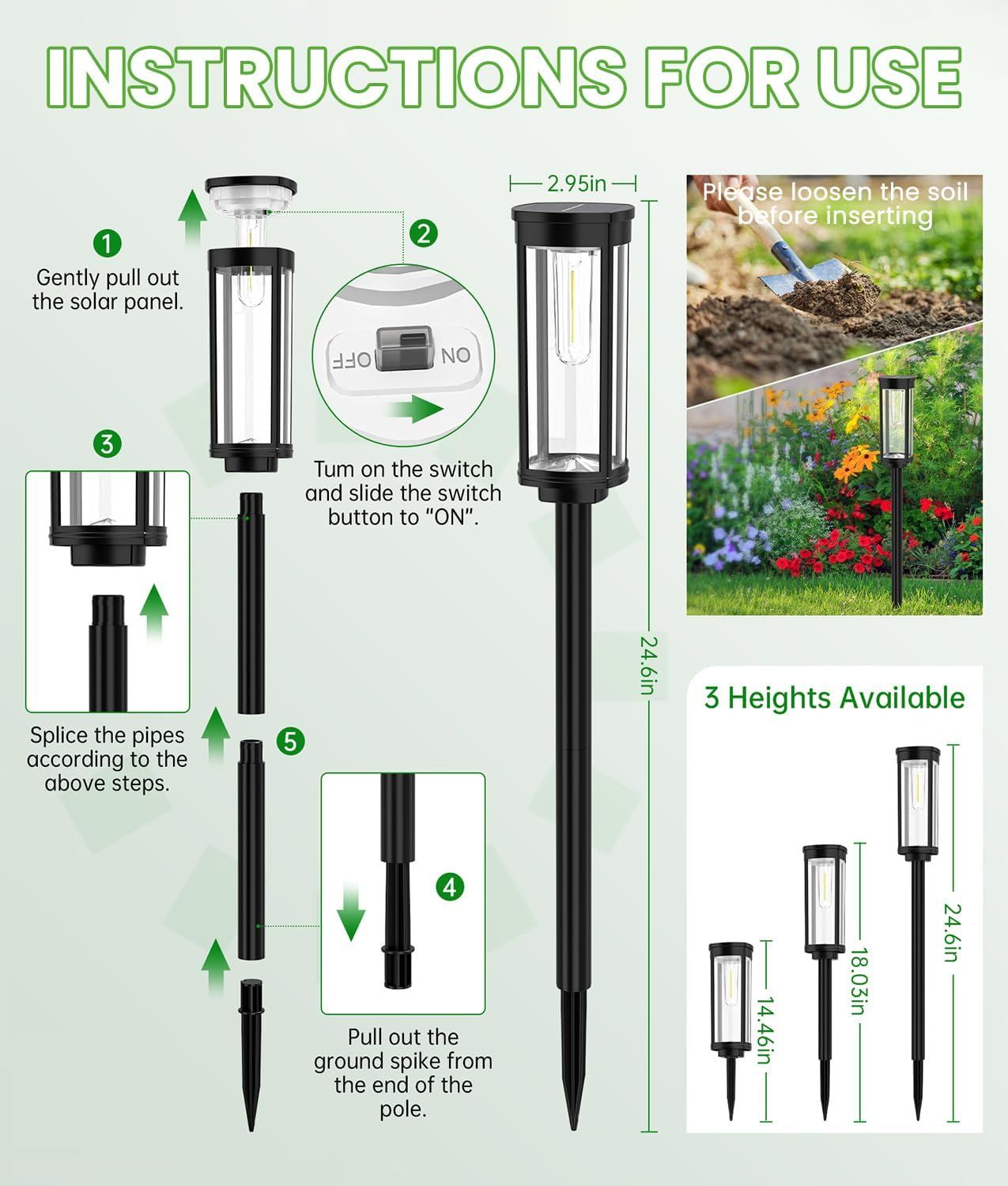 Warm White Solar Lawn and Patio Lights – 8 Pack – product image 6