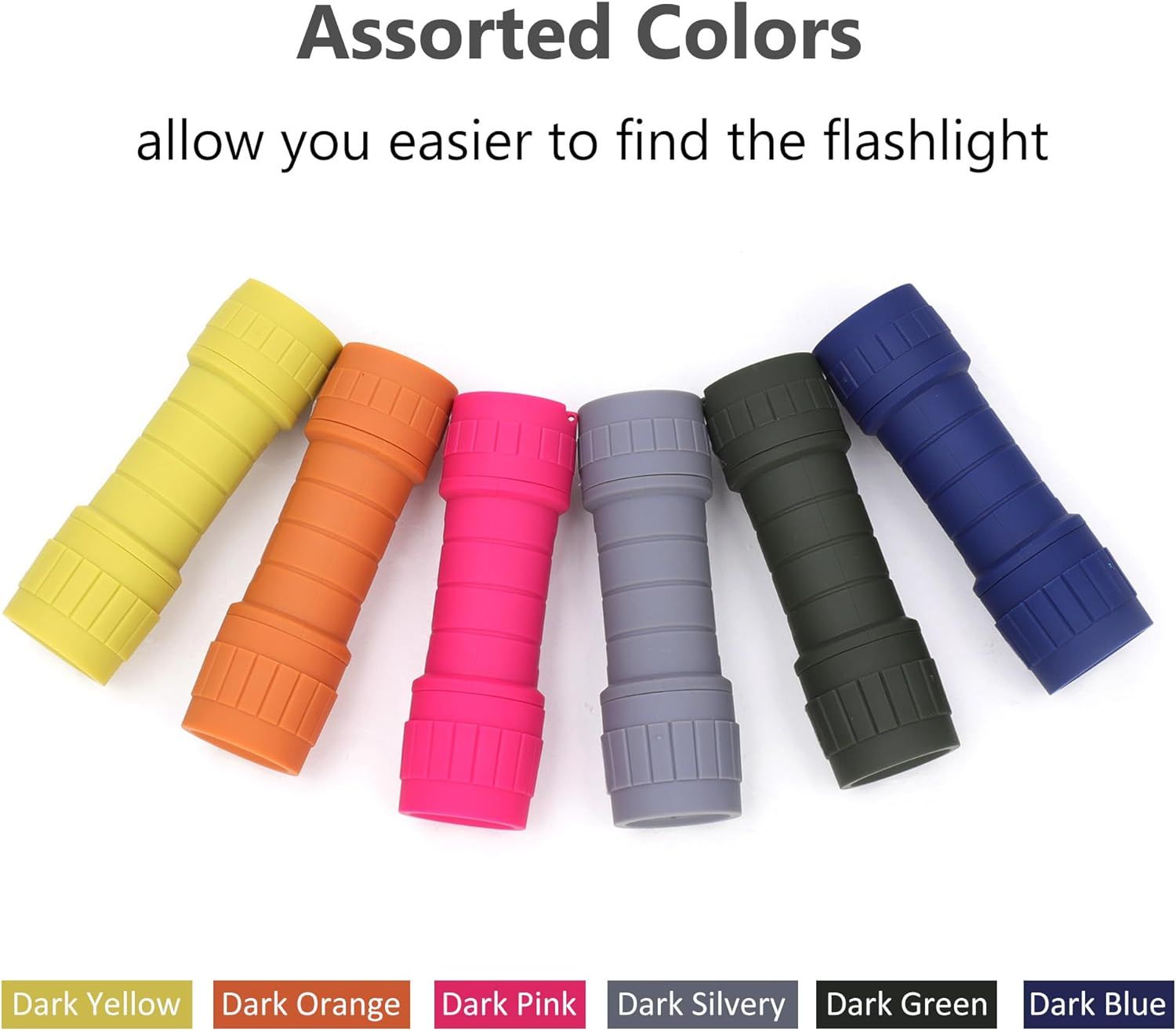 Compact LED Flashlights with Batteries – 6 Pack