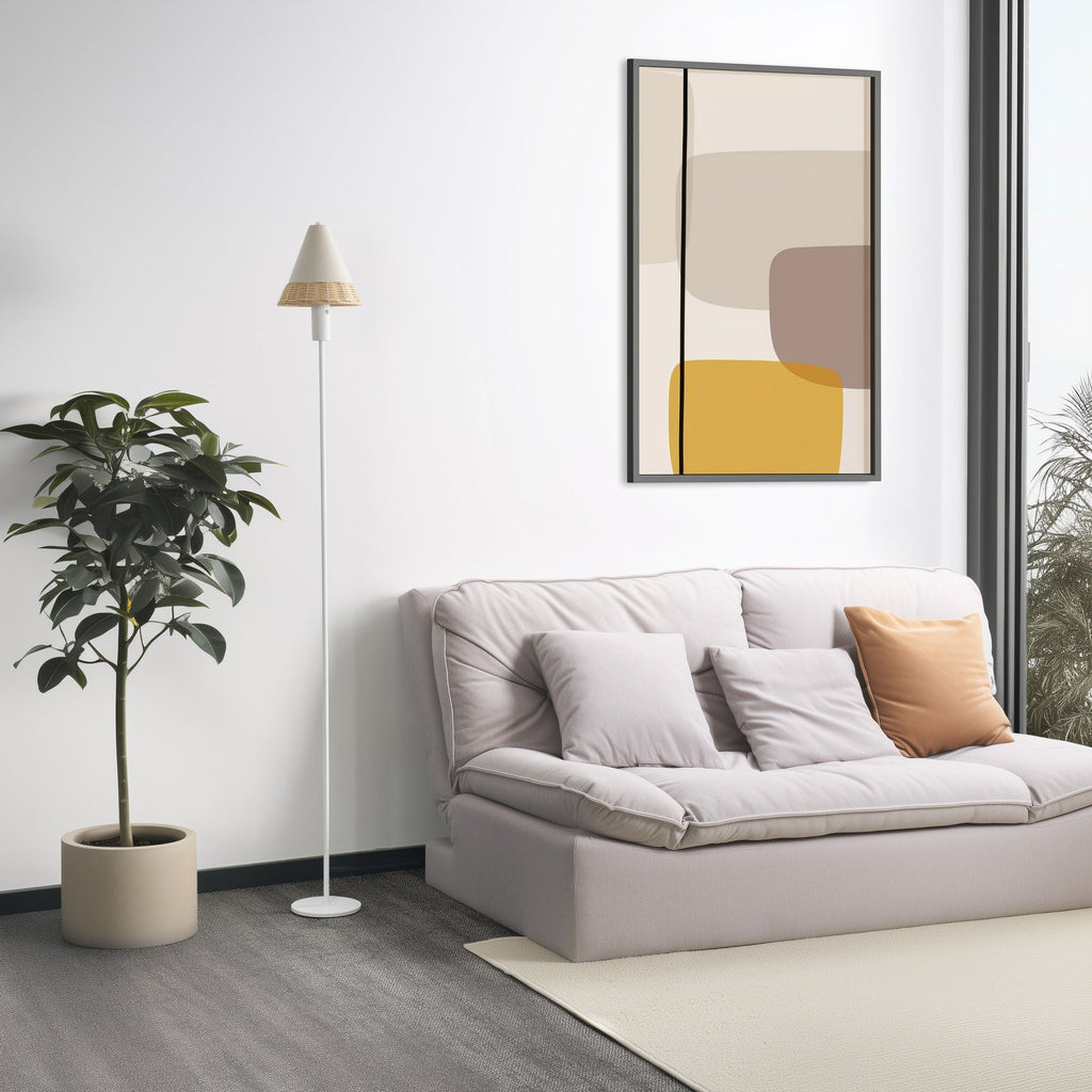 Rechargeable Linen and Rattan Indoor/Outdoor Floor Lamp – product image 4