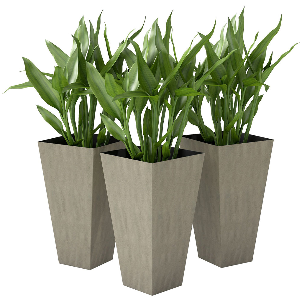 Tall Gray Planters with Drainage – Set of 3 – product image 11