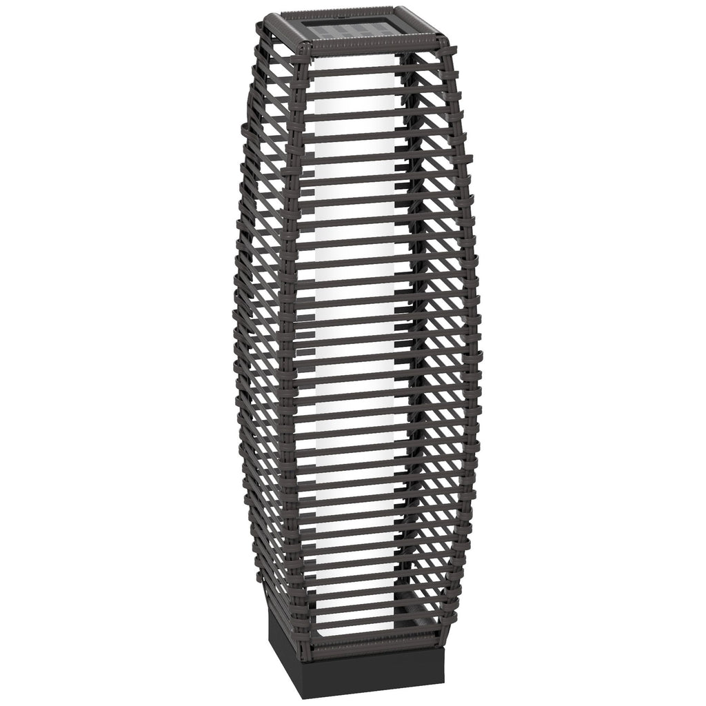 Gray Solar-Powered Rattan Outdoor Floor Lamp – product image 11