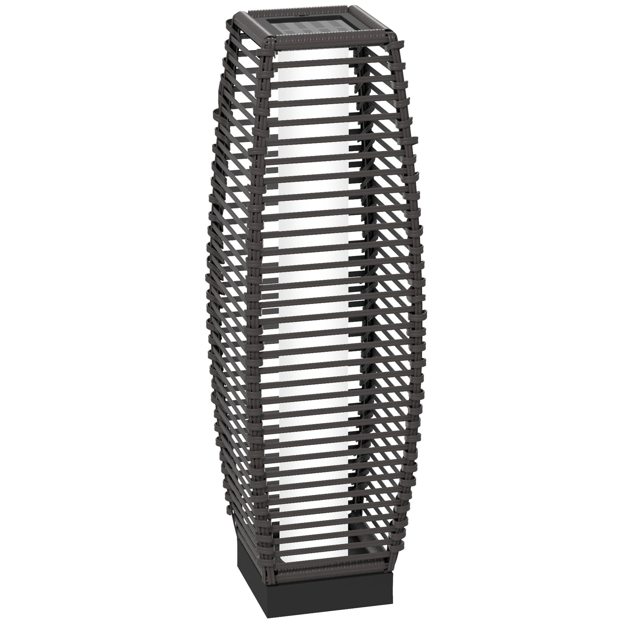 Gray Solar-Powered Rattan Outdoor Floor Lamp – product image 11