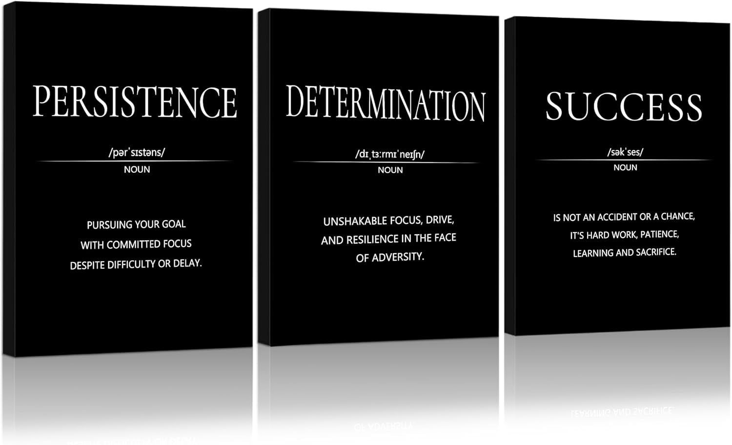 Motivational Framed Wall Art – 3 Piece Set