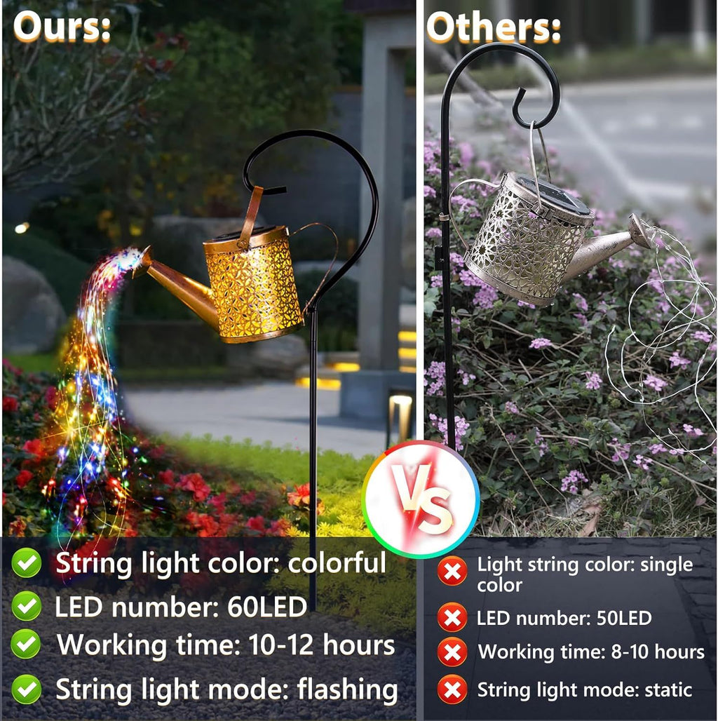 Watering Can Solar Garden Lantern with Hanging Hook – product image 9