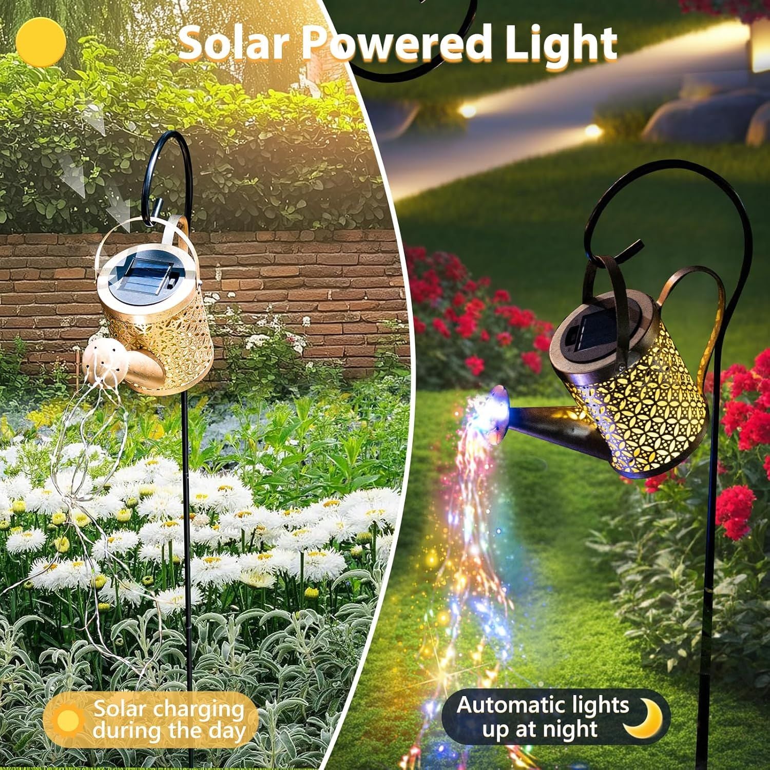 Watering Can Solar Garden Lantern with Hanging Hook – product image 5