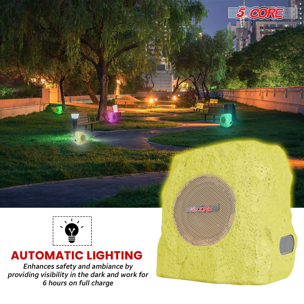 Solar Bluetooth Rock Speakers with RGB Lighting – 2 Pack – product image 7