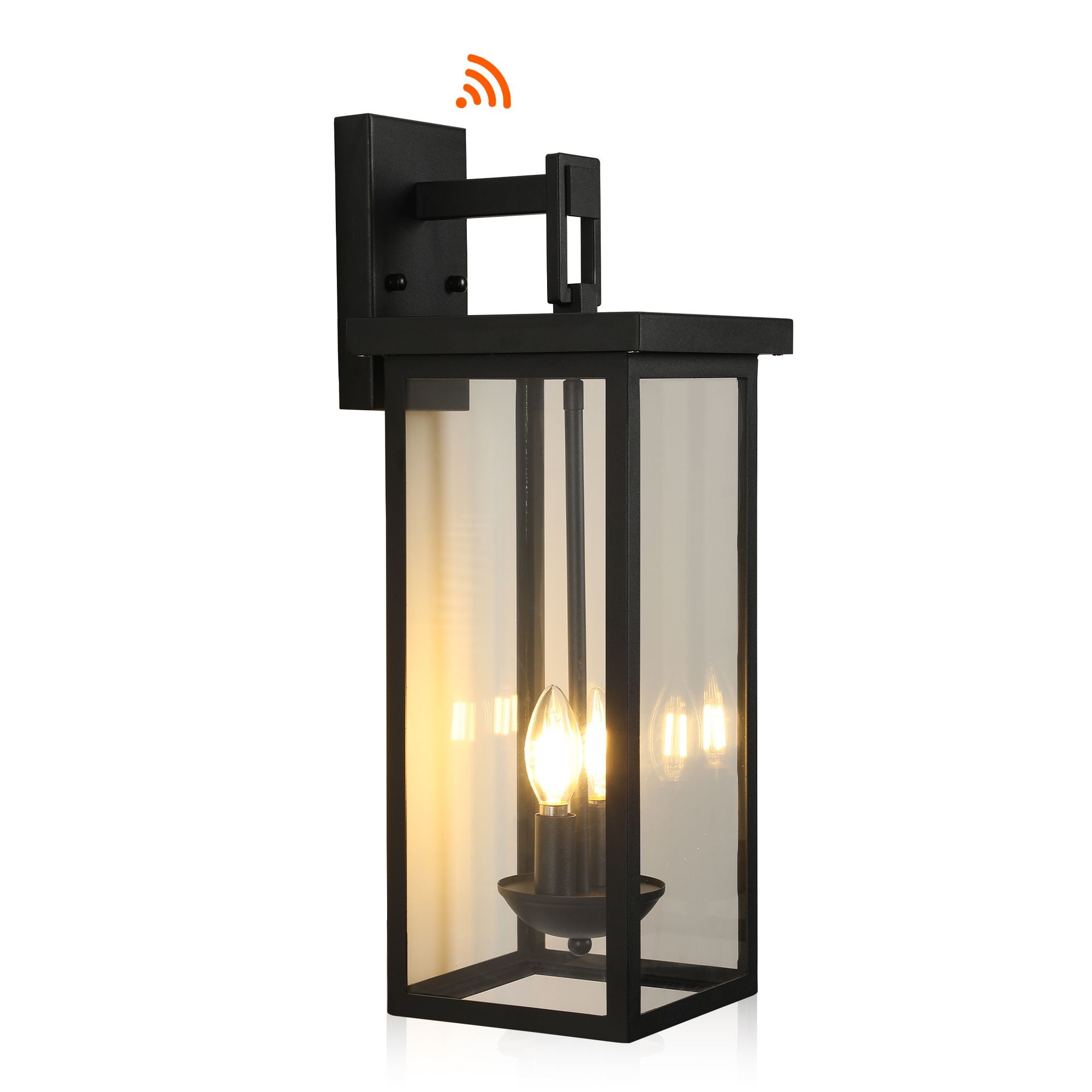 22-Inch Dusk-to-Dawn Outdoor Wall Lantern – Black – product image 11