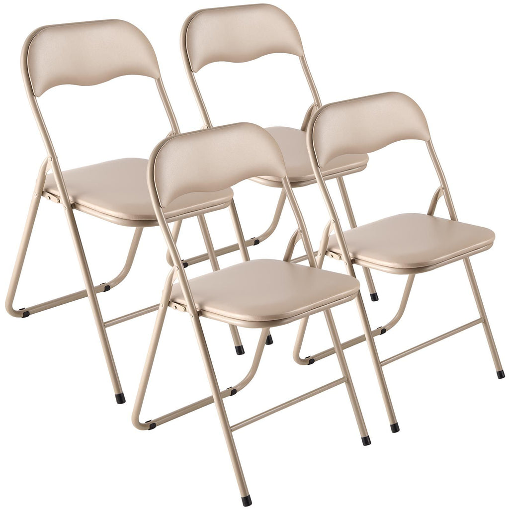Khaki Padded Folding Chairs – Set of 4 – product image 10