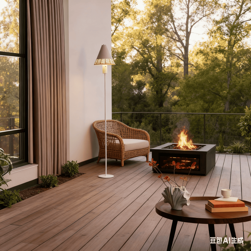 Rechargeable Linen and Rattan Indoor/Outdoor Floor Lamp – product image 7