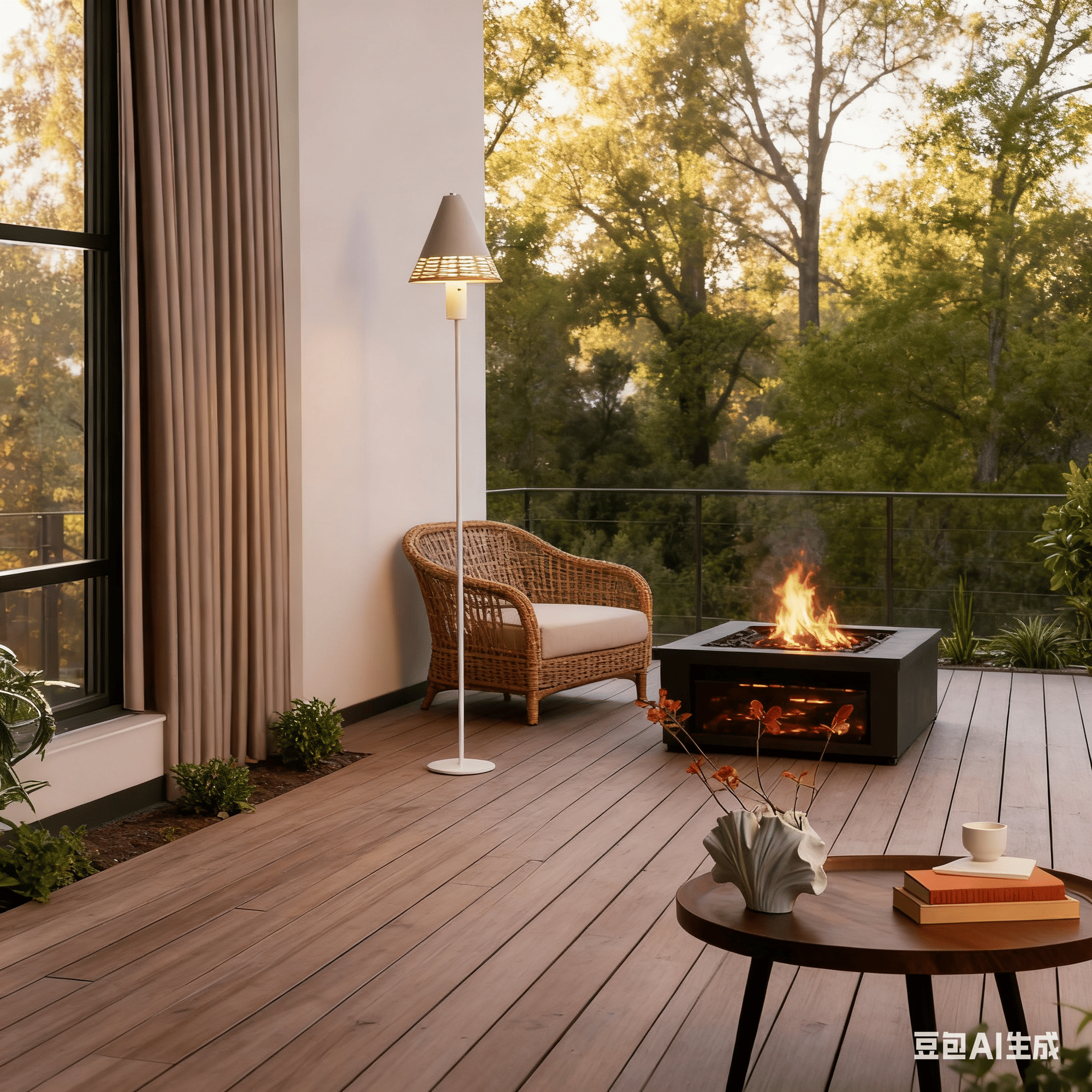 Rechargeable Linen and Rattan Indoor/Outdoor Floor Lamp – product image 7