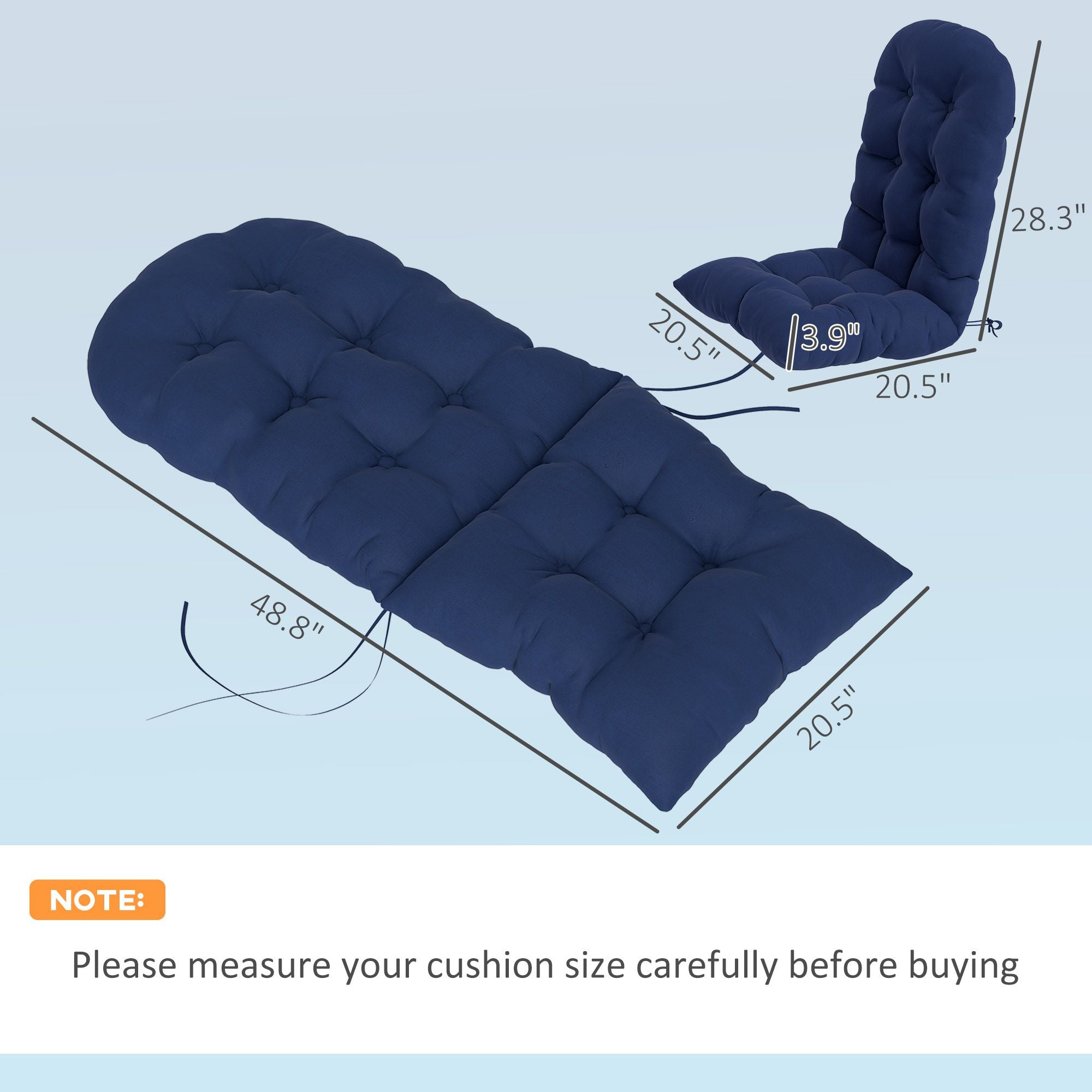 Navy Adirondack Chair Cushions – Set of 2 – product image 3