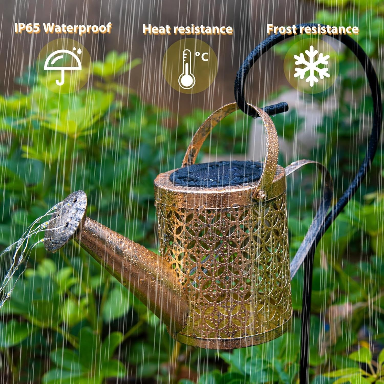 Watering Can Solar Garden Lantern with Hanging Hook – product image 11