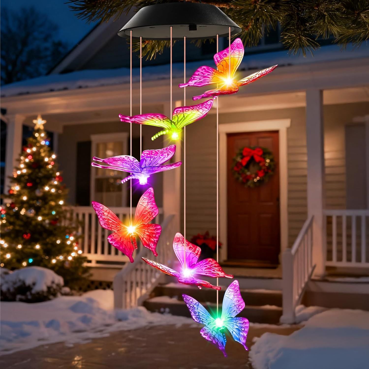 Butterfly Solar Wind Chime Light – Multicolor