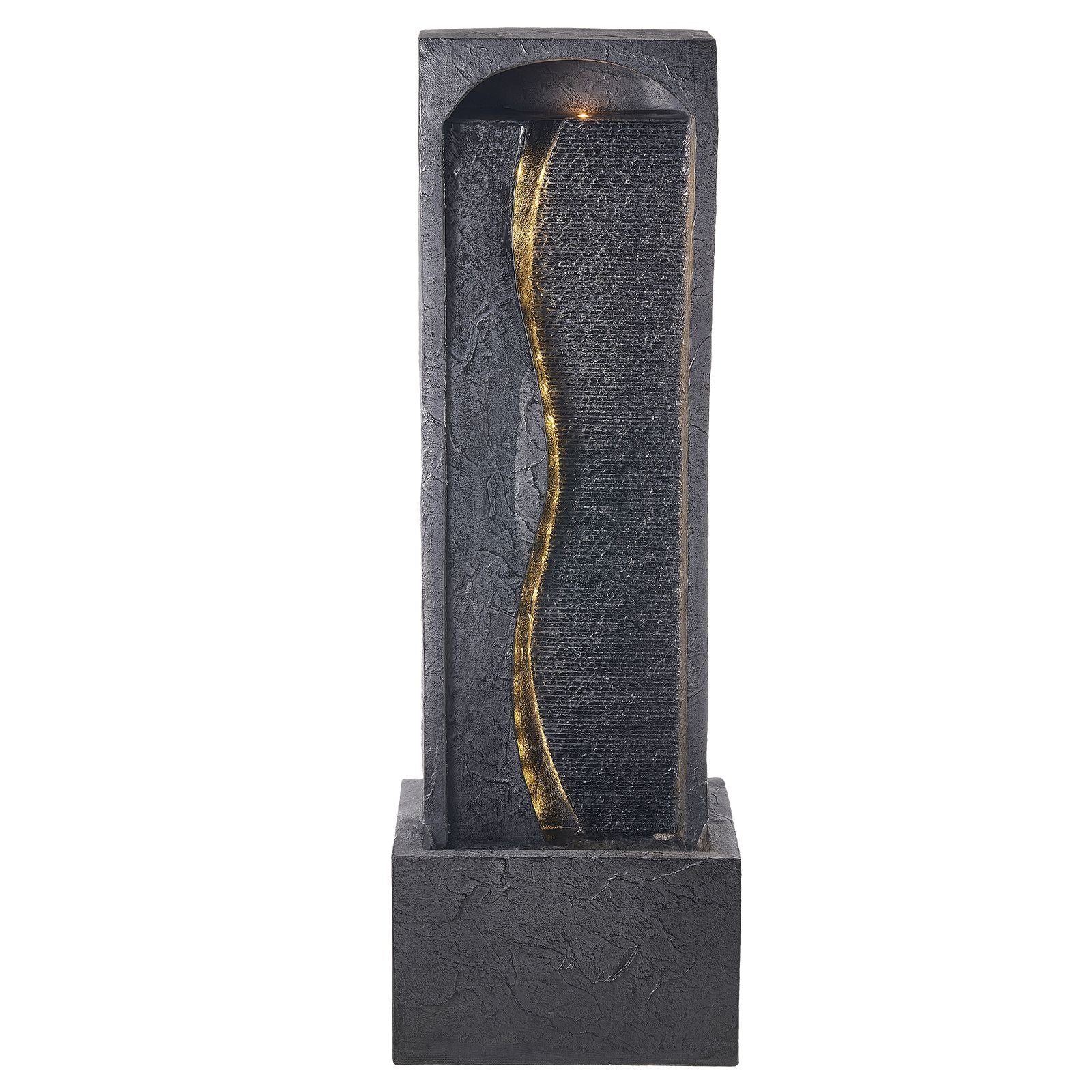 38.58-Inch Rock-Style Outdoor Fountain with LED Light