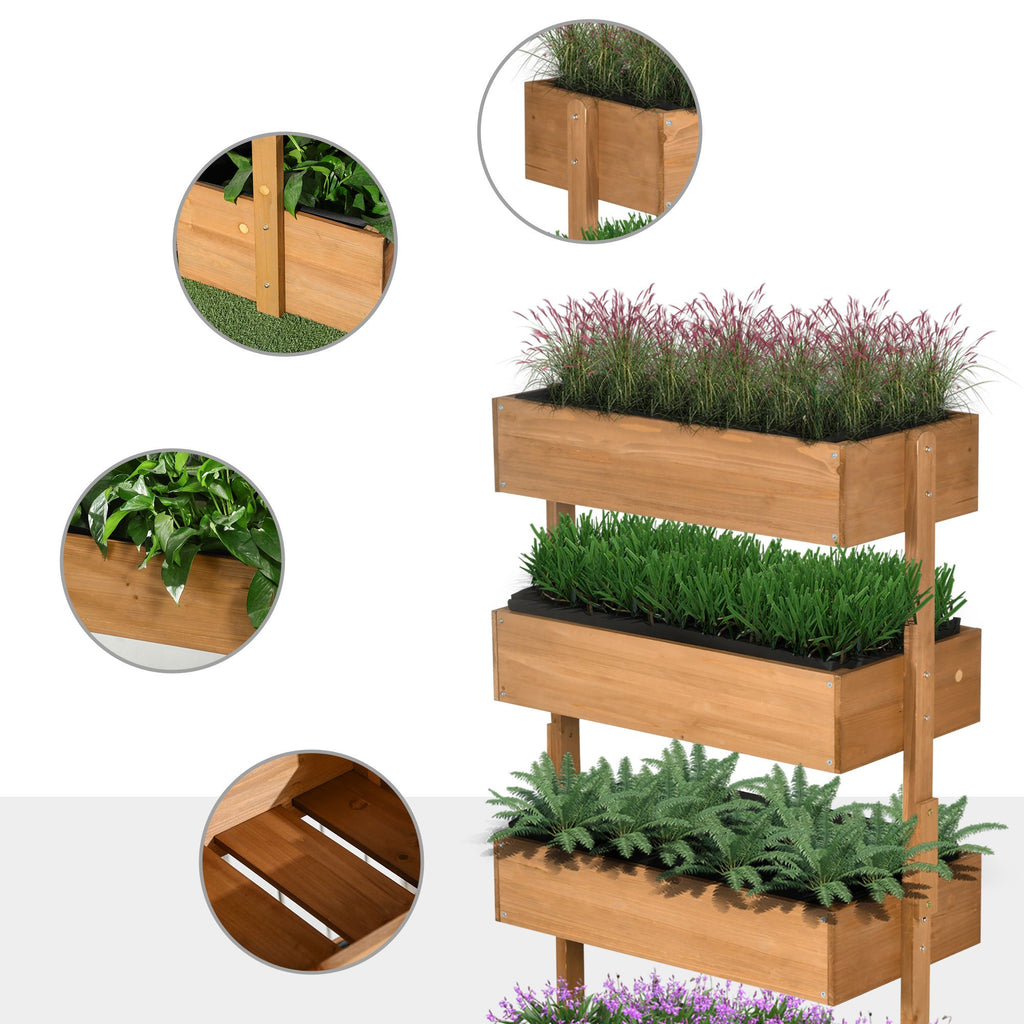 Four-Tier Vertical Wooden Raised Garden Bed – Orange – product image 7