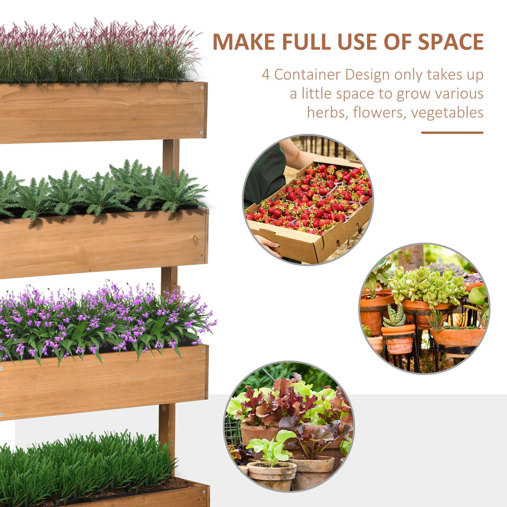 Four-Tier Vertical Wooden Raised Garden Bed – Orange – product image 4