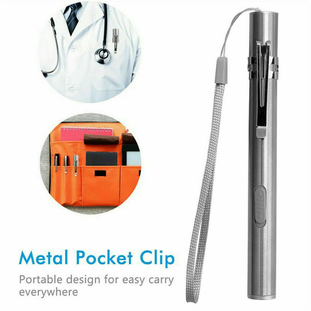 USB Rechargeable Stainless Steel Pen Flashlight – product image 4