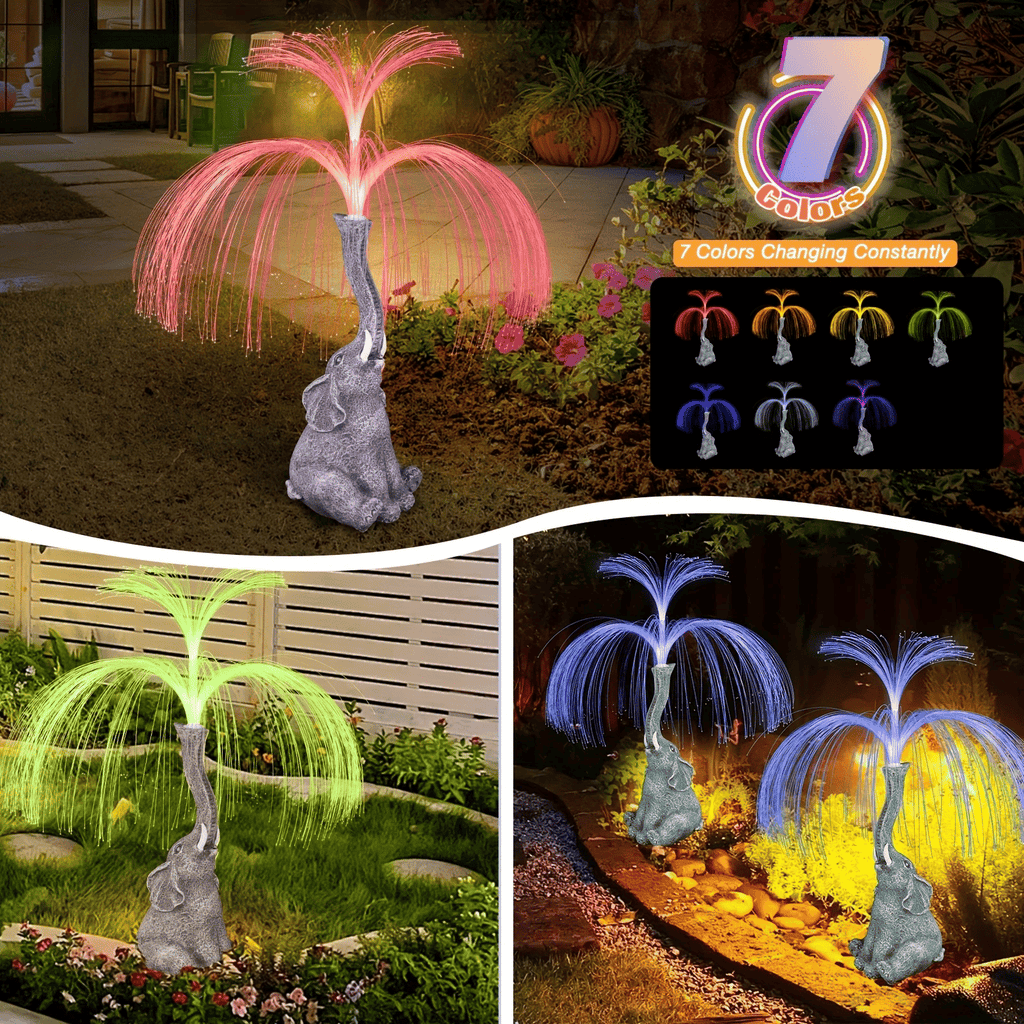 Solar Elephant Garden Fountain Light – product image 6