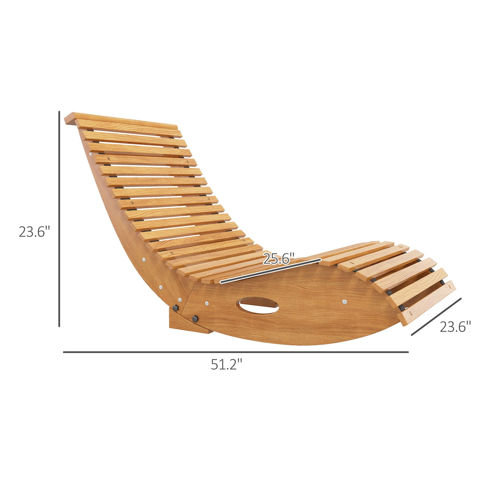 Slatted Wooden Outdoor Rocking Chair – Teak Finish – product image 3
