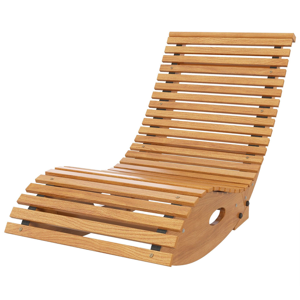 Slatted Wooden Outdoor Rocking Chair – Teak Finish