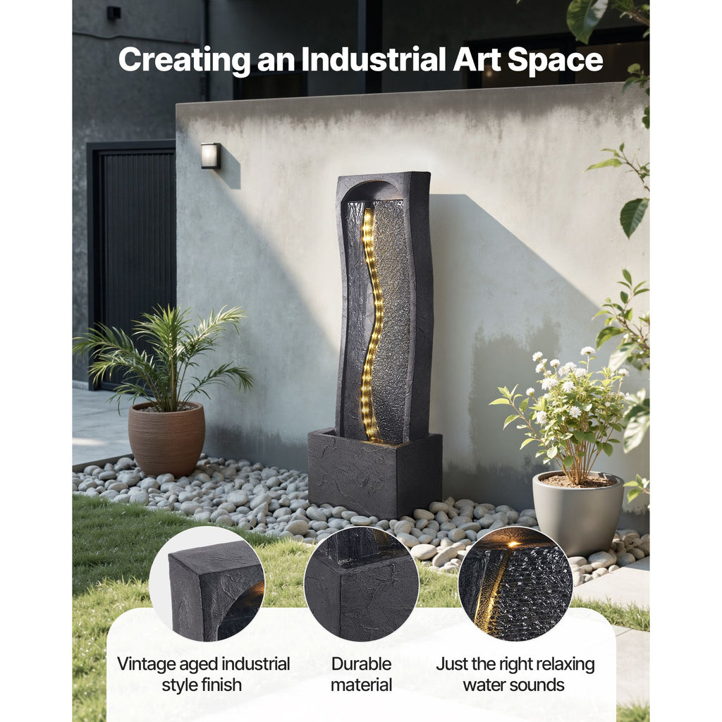 38.58-Inch Rock-Style Outdoor Fountain with LED Light – product image 2