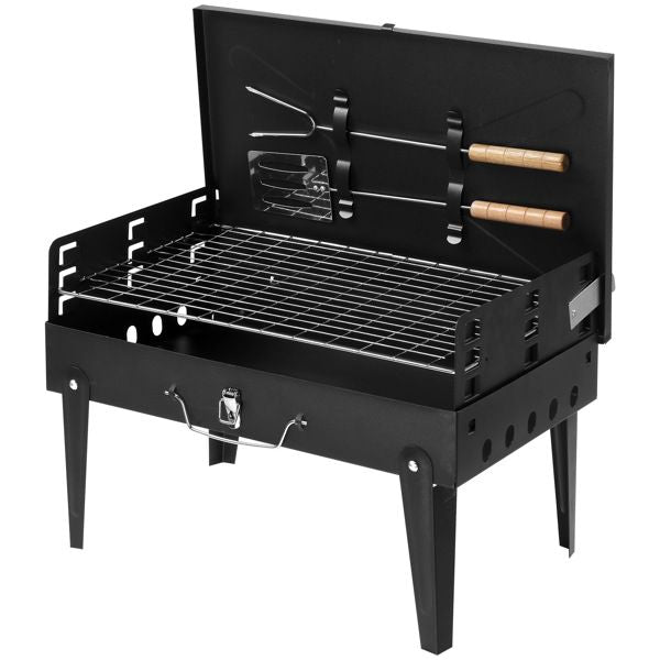 Portable Square Charcoal Grill – Black – product image 5