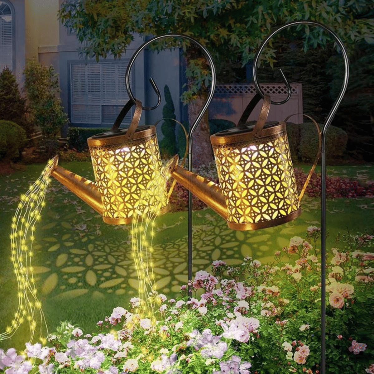 Watering Can Solar Garden Lantern with Hanging Hook – product image 4