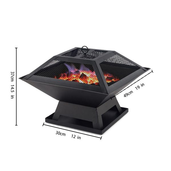 Portable Square Fire Pit and Charcoal Grill – product image 8