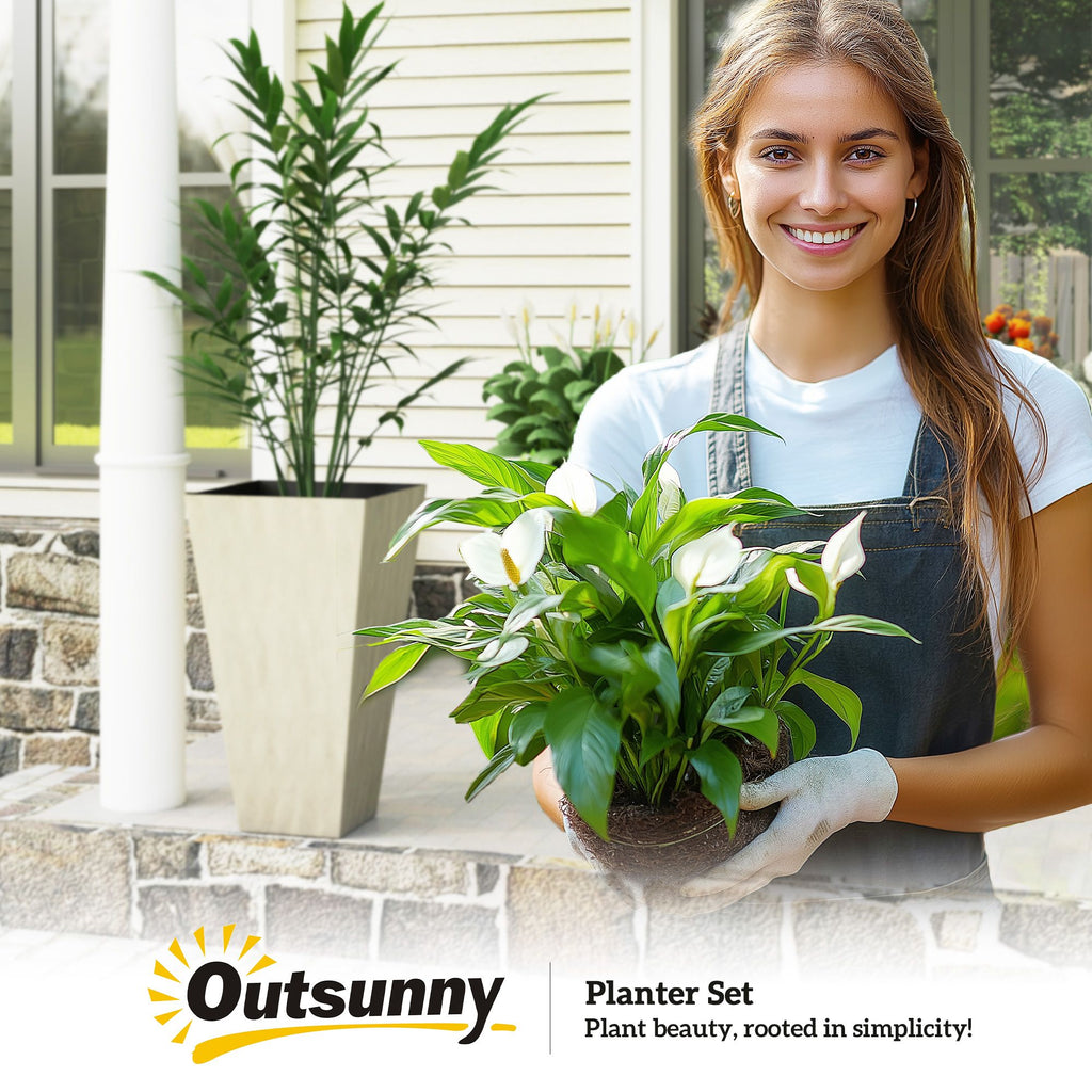 Tall Gray Planters with Drainage – Set of 3 – product image 9