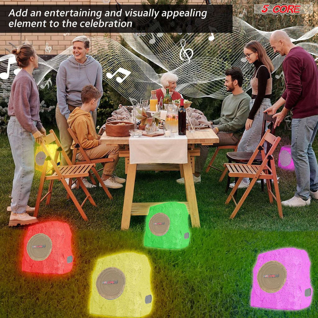 Solar Bluetooth Rock Speakers with RGB Lighting – 2 Pack – product image 9