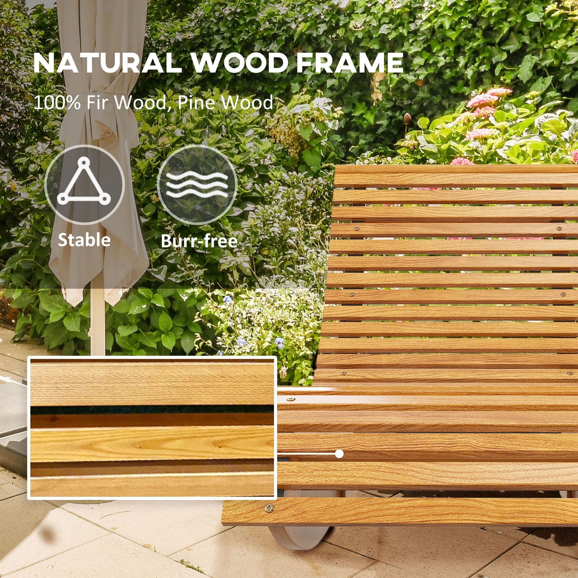 Slatted Wooden Outdoor Rocking Chair – Teak Finish – product image 6