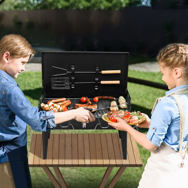 Portable Square Charcoal Grill – Black – product image 11